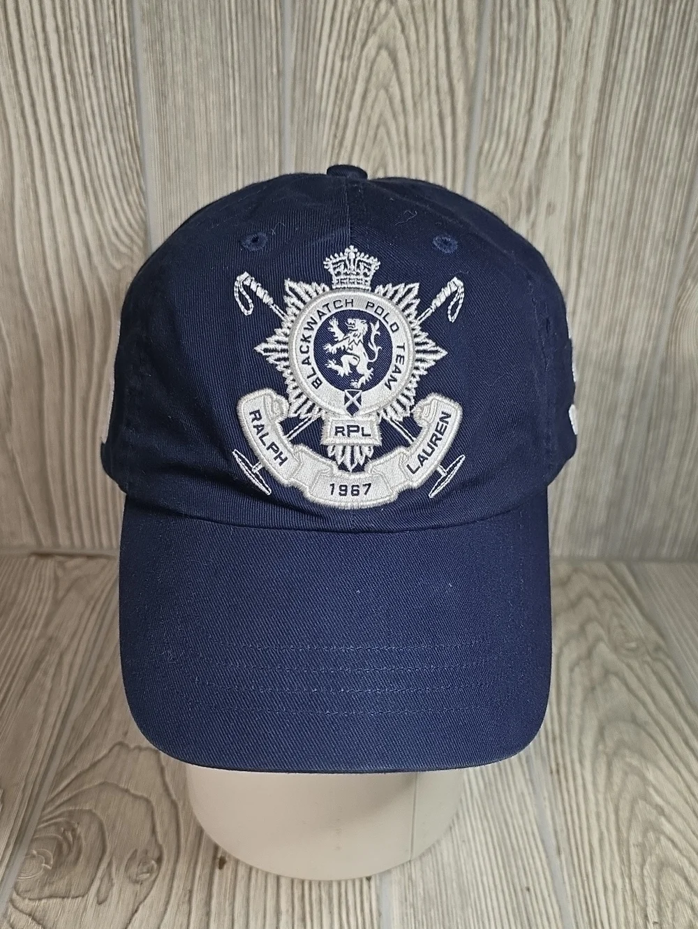 Polo Ralph Lauren Navy Blue Embroidered Black Watch Polo Team Emblem Hat